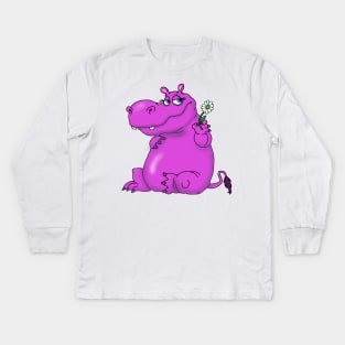 Daisy Hippo Kids Long Sleeve T-Shirt